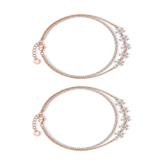 Mashha 925 Silver Sakura Sparkle Anklet