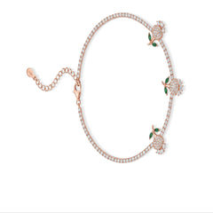 Mashha 925 Silver Rose Garden Sparkle Anklet