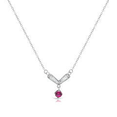Queen’s Ruby Crest – Mashha 925 Silver Necklace