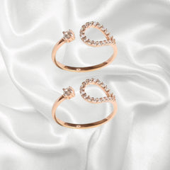 Mashha 925 Rose Gold-Plated Silver Toe Rings with Teardrop Design Mashha