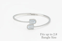 Mashha 925 Silver Lustre U-Curve Silver Bangle Mashha