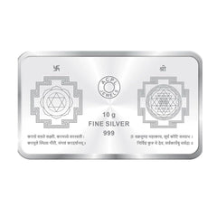 Mashha 10g Fine Silver 999 Lakshmi–Ganesha Bar (Shubh Labh Edition) Mashha