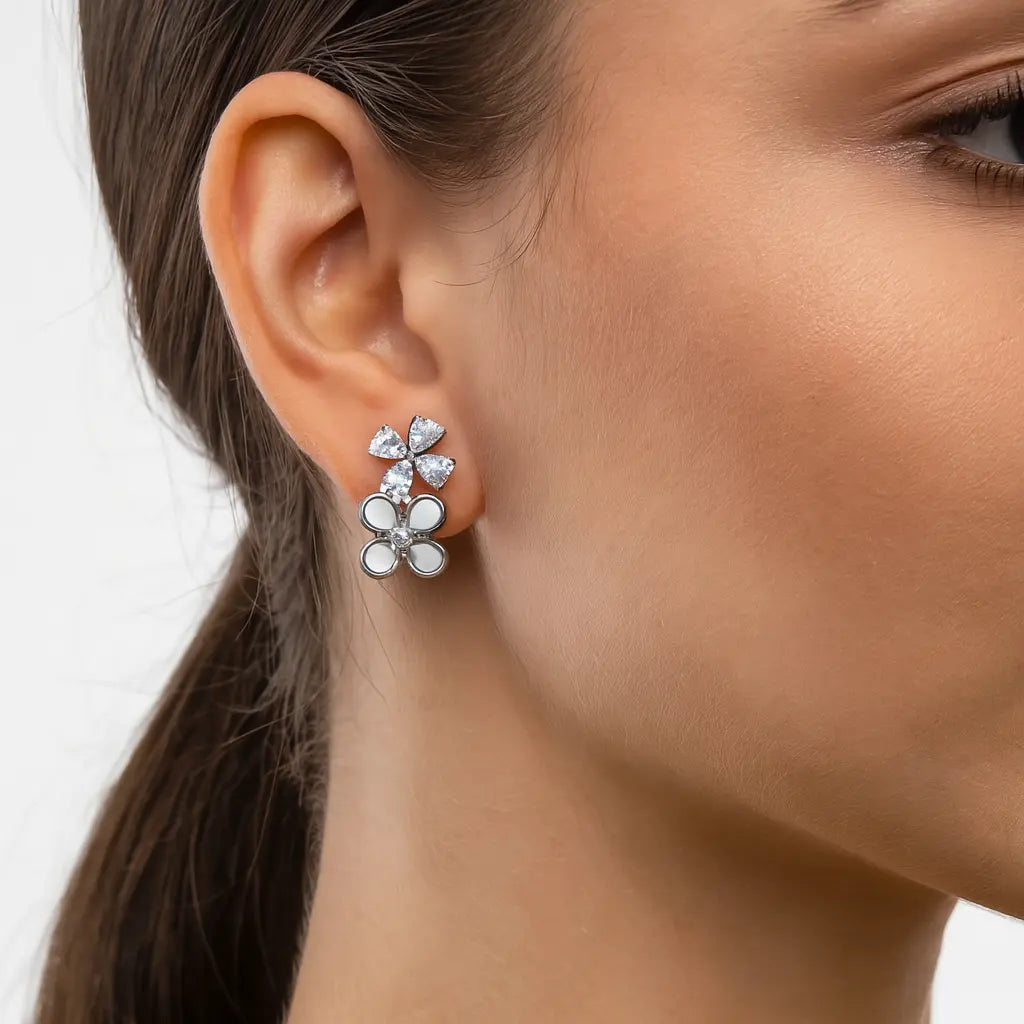 Mashha 925 Silver Bloomlight Duo Studs Mashha