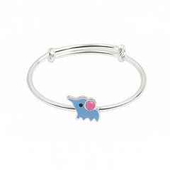 Mashha 925 Silver Blue Elephant Baby Bangles Mashha