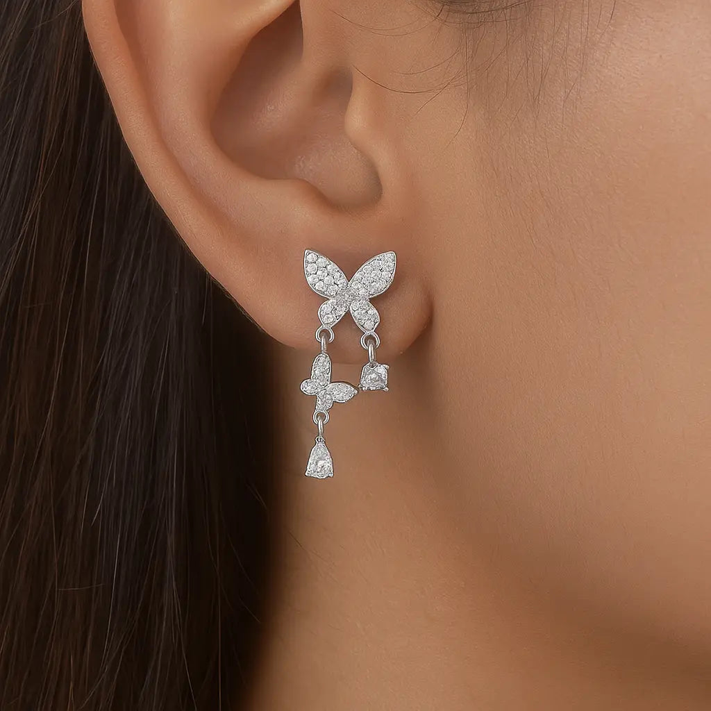 Mashha 925 Silver Butterfly Delicacy Earrings Mashha