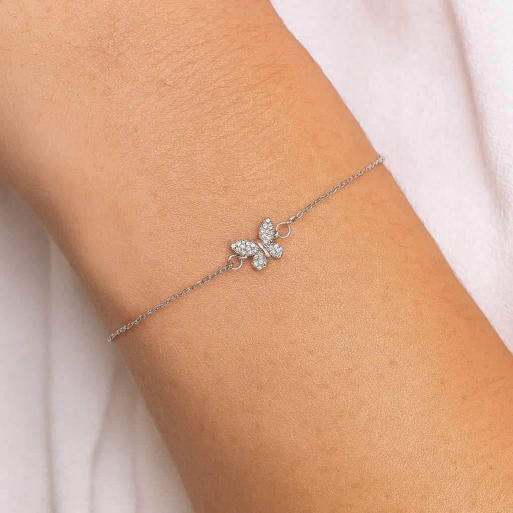 Mashha 925 Silver Butterfly Sparkle Bracelet Mashha
