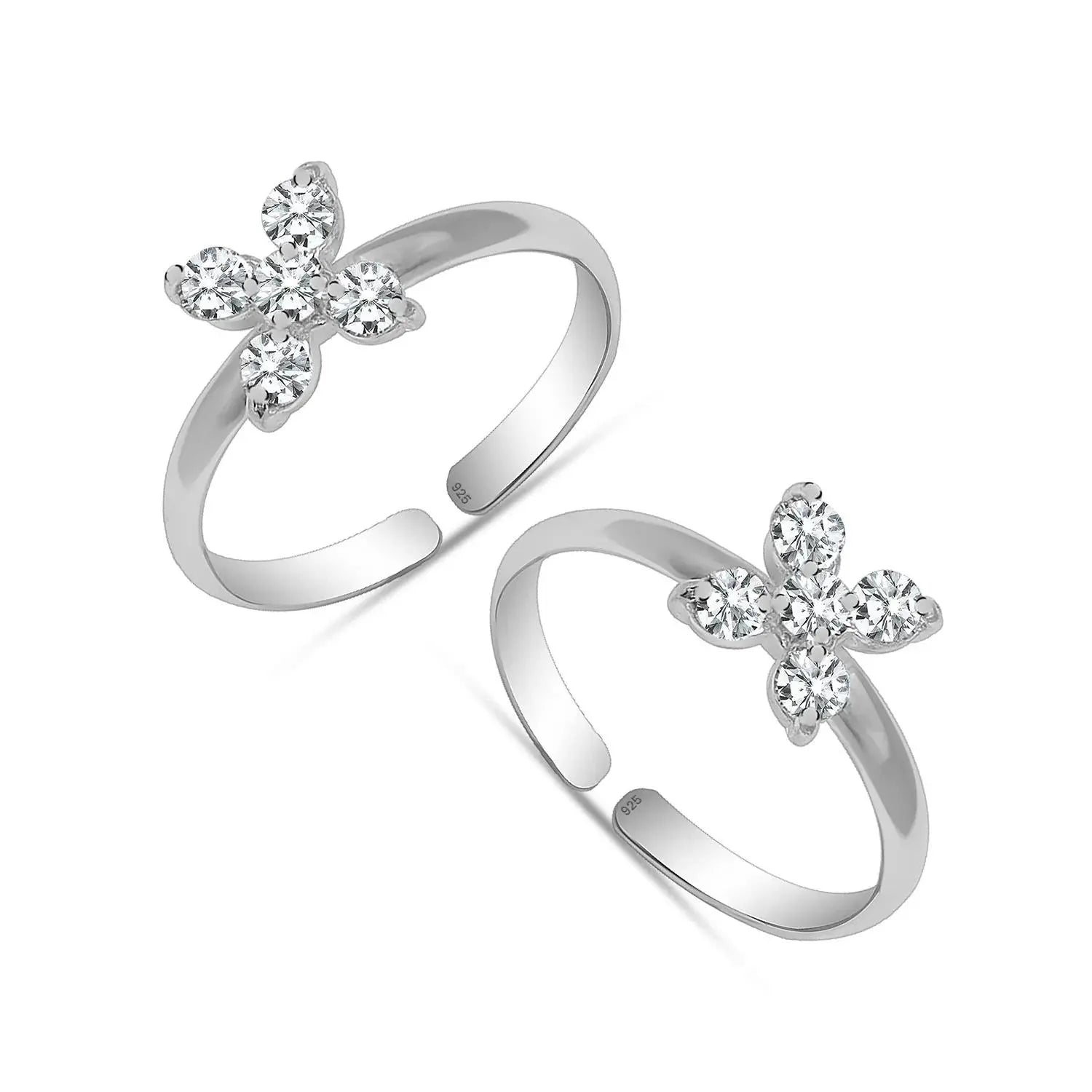Mashha 925 Silver Butterfly Toe Rings Mashha