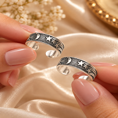 Mashha 925 Silver Rhodium Plated Celestial Toerings