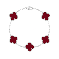 Crimson Clover 925 Silver Bracelet