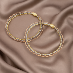 Tri-Tone Wavy Layered Anklet