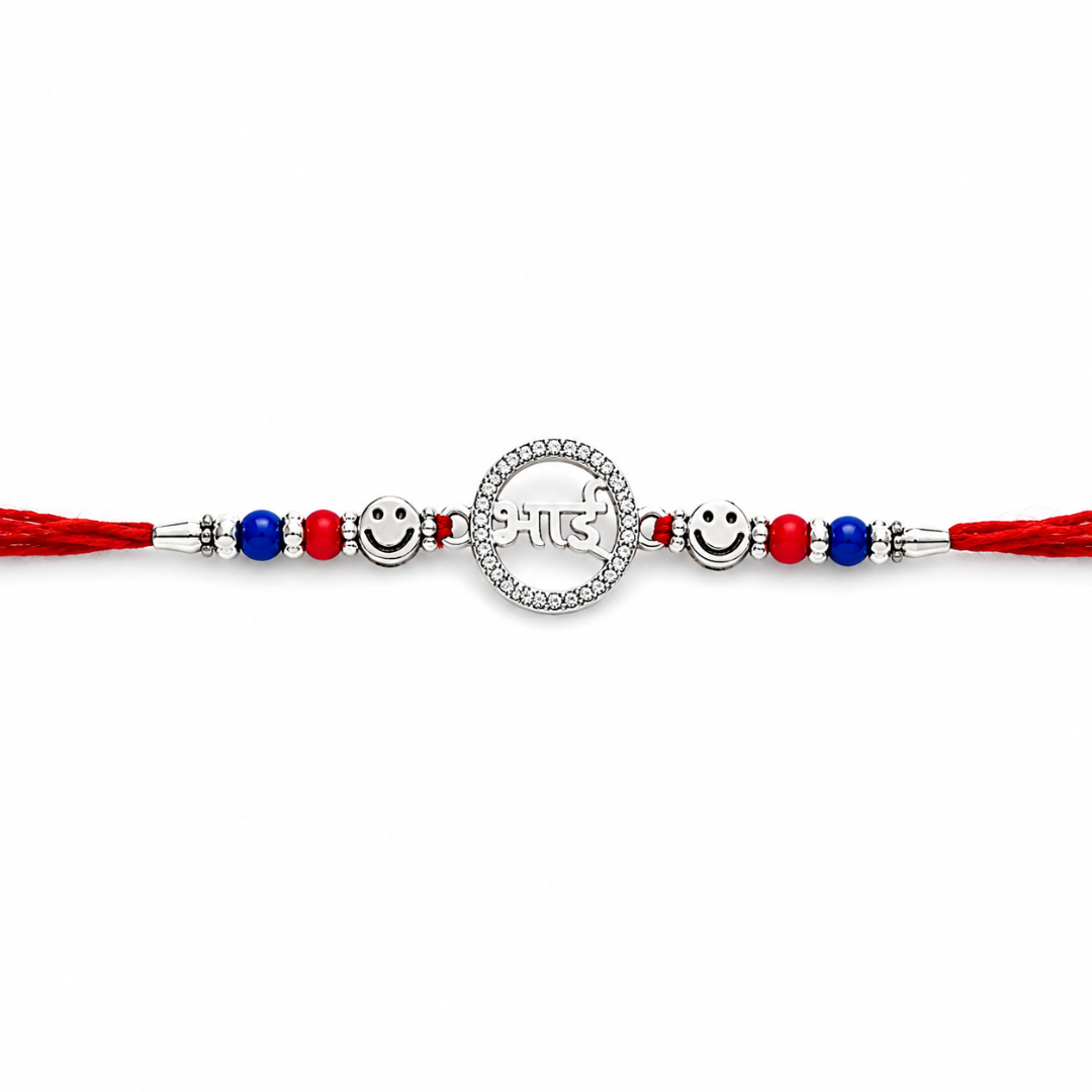 Mashha 925 Silver Smiley Bhai Rakhi Mashha