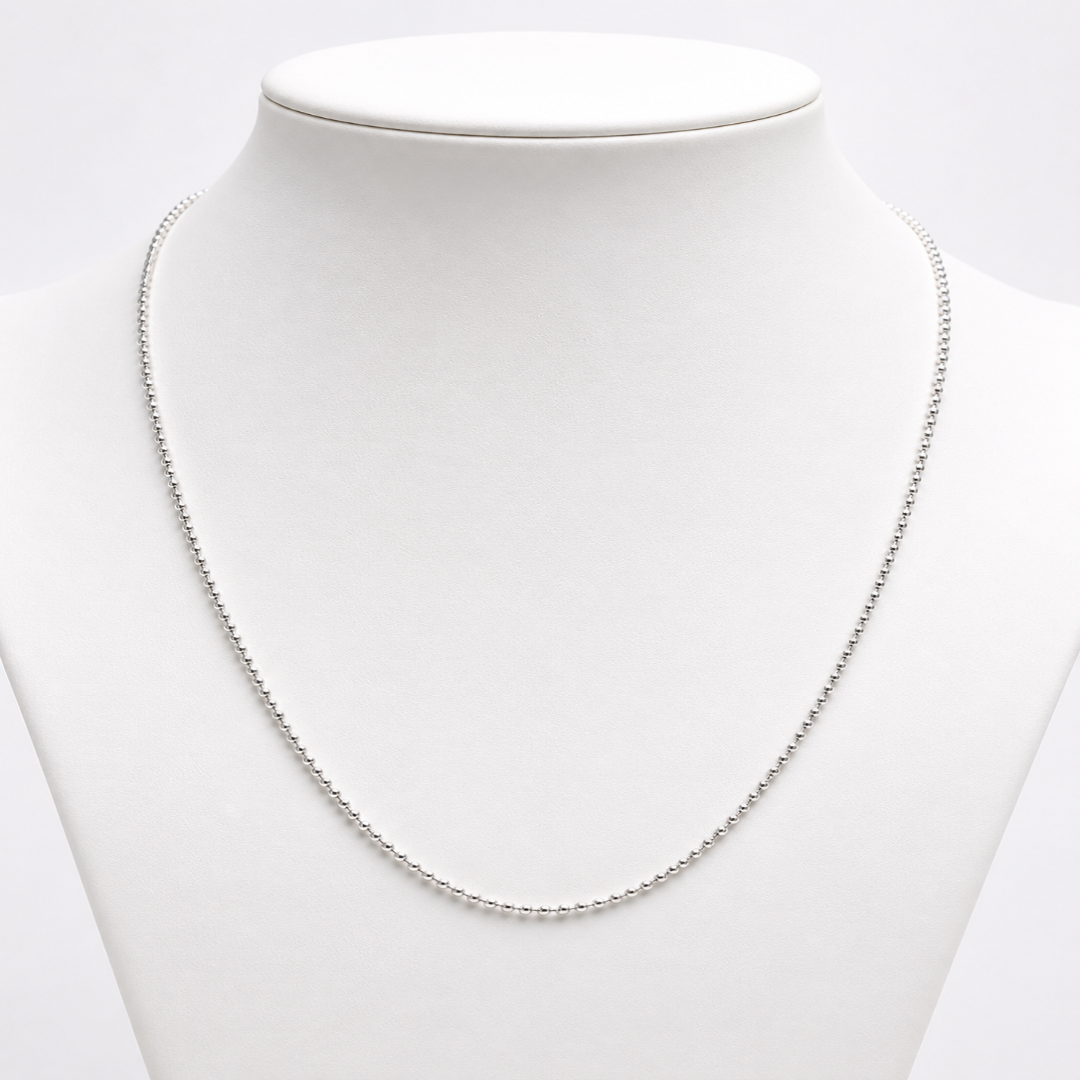 Mashha 925 Sterling Silver Rhodium Plated Legacy Ball Chain Mashha