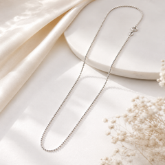 Mashha 925 Sterling Silver Rhodium Plated Legacy Ball Chain Mashha