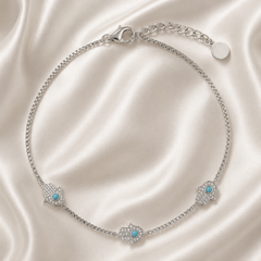 Mashha Evil Eye Guardian Anklet (silver)