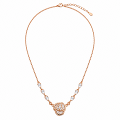 Mashha 925 Silver Rosé Fleur Crystal Necklace