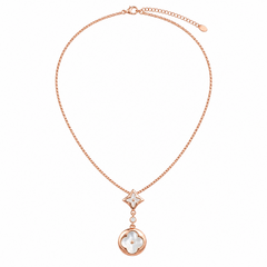 Mashha 925 Silver Clover Kiss Necklace