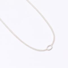Mashha 925 Silver Luna Loop Sterling Silver Necklace