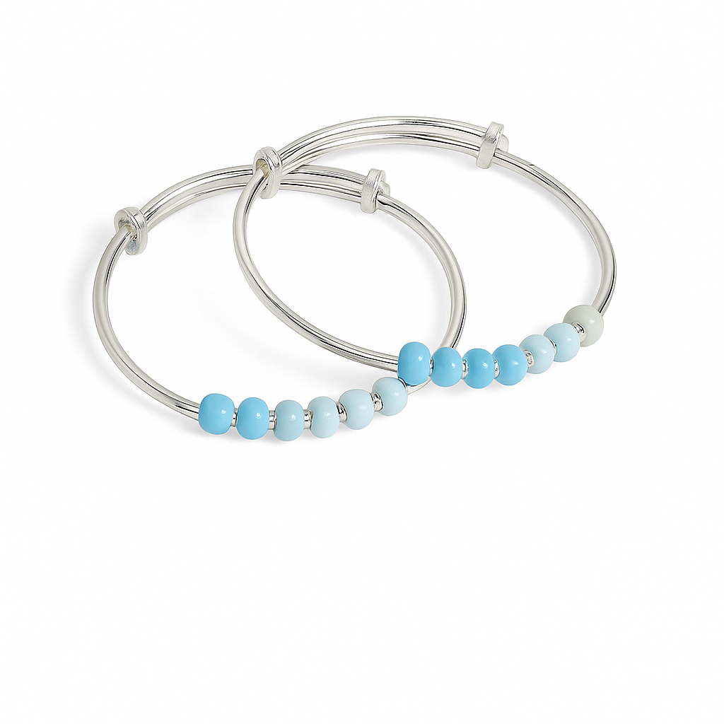 Mashha 925 Silver Baby Blue Bangles Mashha