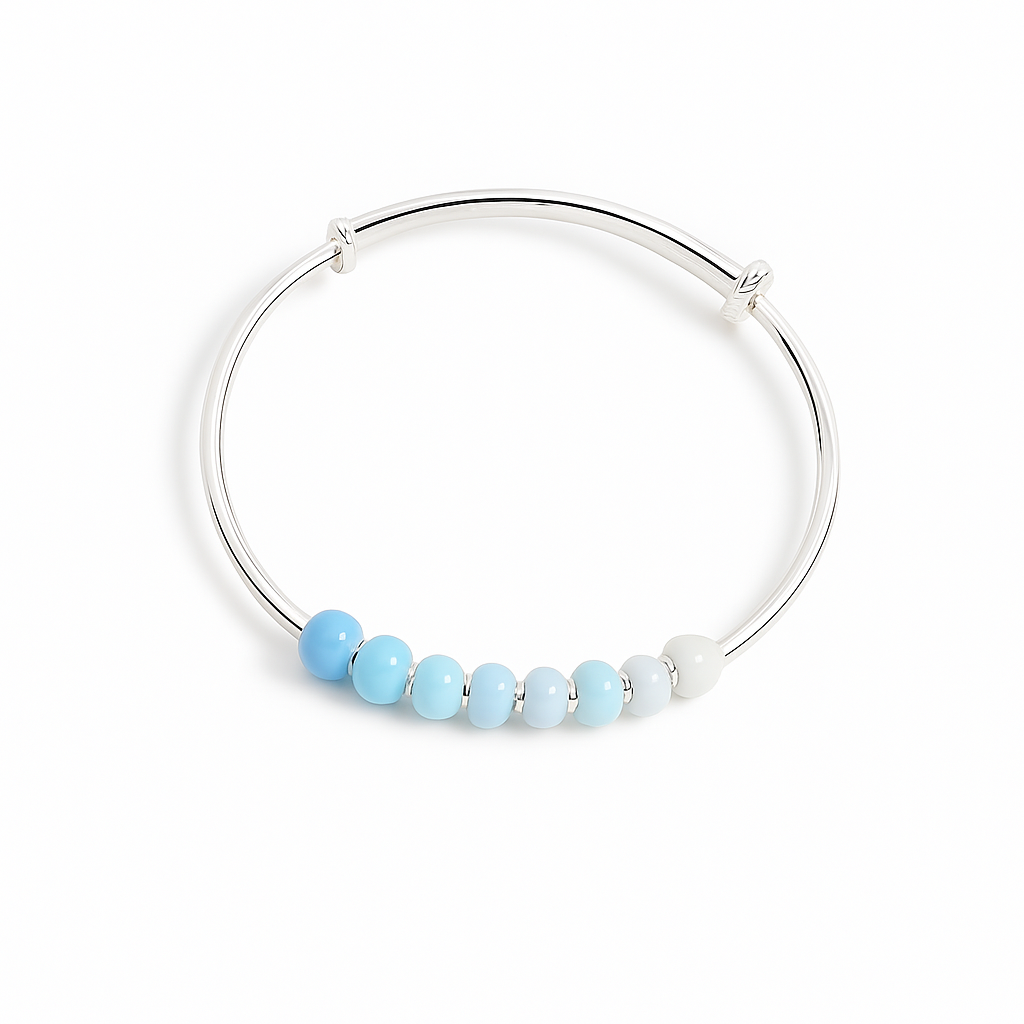 Mashha 925 Silver Baby Blue Bangles Mashha