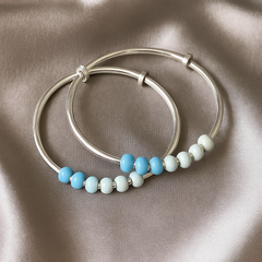 Mashha 925 Silver Baby Blue Bangles Mashha