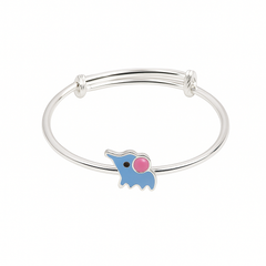 Mashha 925 Silver Blue Elephant Baby Bangles
