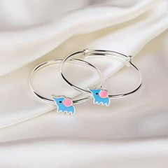 Mashha 925 Silver Blue Elephant Baby Bangles