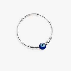 Mashha 925 Silver Evil Eye Baby Bangle (Pair)