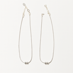 Mashha 925 Silver Dual Bead Rope Anklet (Pair)