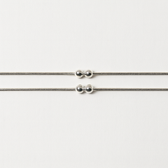 Mashha 925 Silver Dual Bead Rope Anklet (Pair)