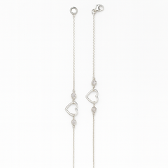 MASHHA 925 Silver Heart Charm Anklet