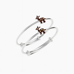 925 Silver Deer Charm Bangles