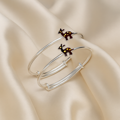 925 Silver Deer Charm Bangles