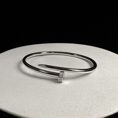 Elegant Nail-Inspired 925 Silver Bangle