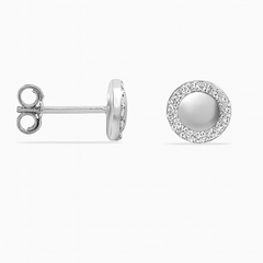 Eterna Halo 925 Silver Stud Earrings