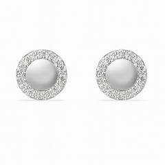 Eterna Halo 925 Silver Stud Earrings