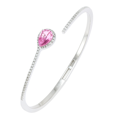 Mashha 925 Silver Rosé Droplet Bangle