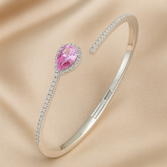 Mashha 925 Silver Rosé Droplet Bangle