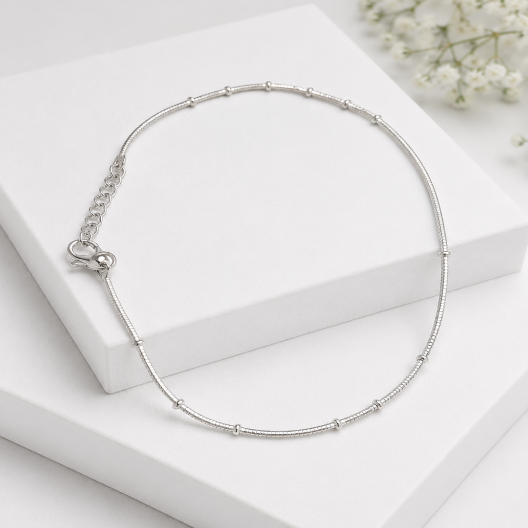 Mashha 925 Silver Luna Link Anklet Mashha