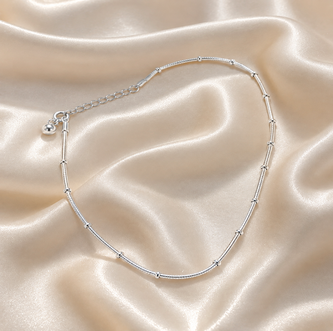 Mashha 925 Silver Luna Link Anklet Mashha
