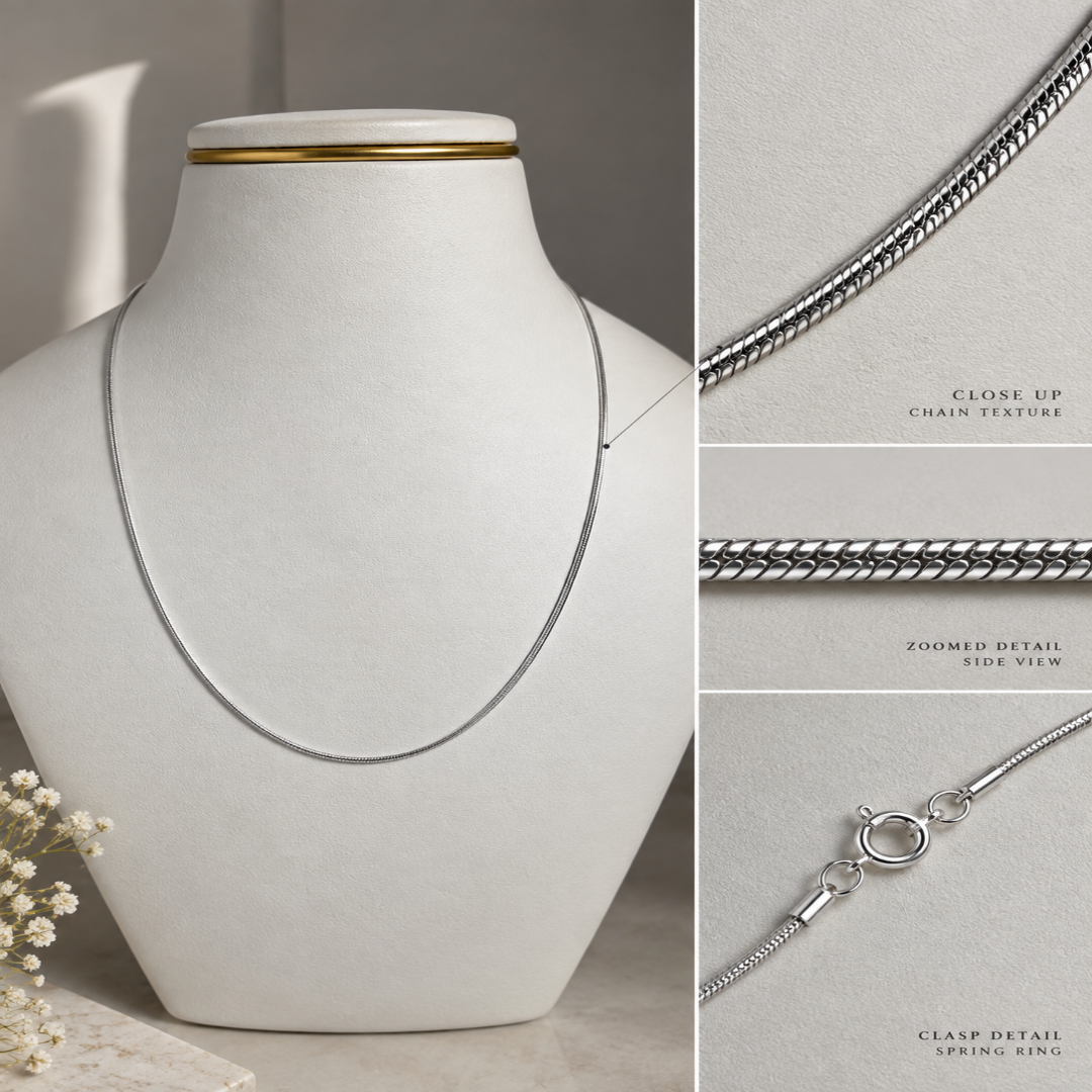 Mashha 925 Silver Rhodium Plated Milano Chain Mashha