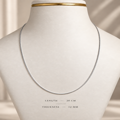 Mashha 925 Silver Rhodium Plated Milano Chain Mashha