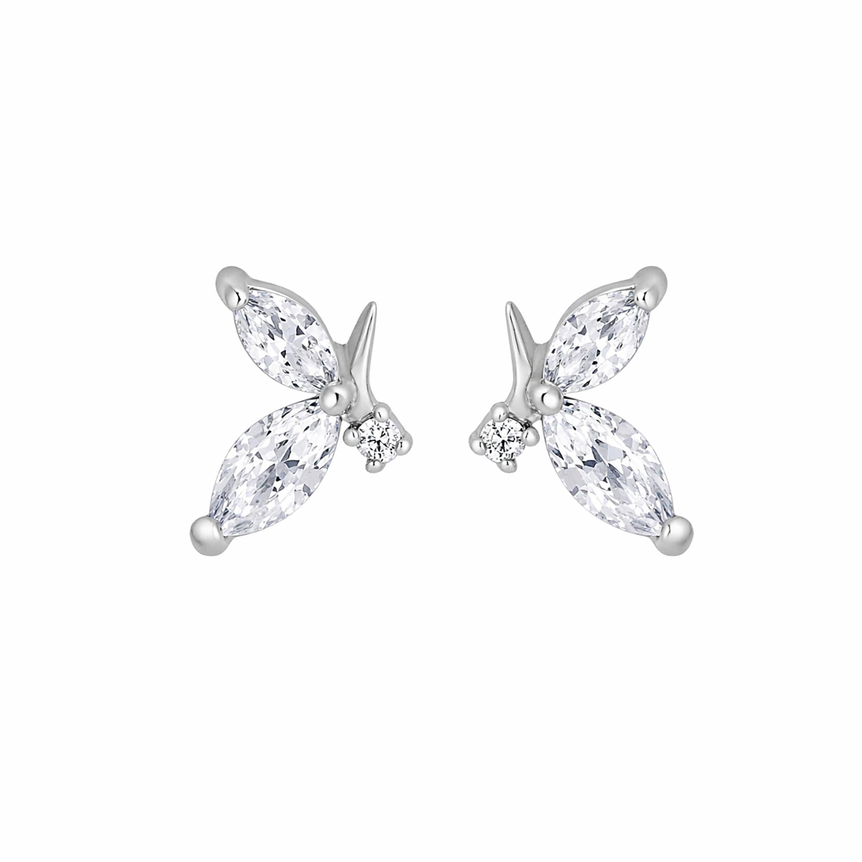Mashha 925 Silver Crystal Flutter Studs Mashha