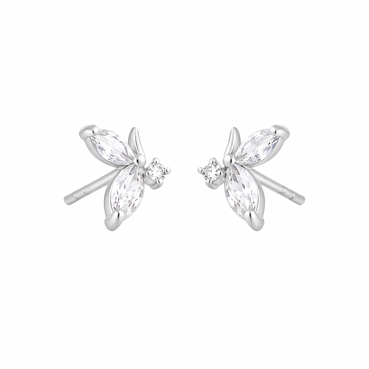 Mashha 925 Silver Crystal Flutter Studs Mashha