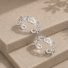 Mashha 925 Silver Open Heart Toe Rings
