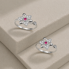 Mashha 925 Silver Blossom Shine Toe Rings