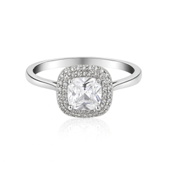 Cushion-Cut Halo Ring