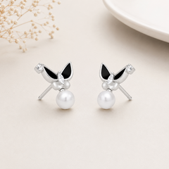 Mashha 925 Silver Midnight Titli Studs Mashha