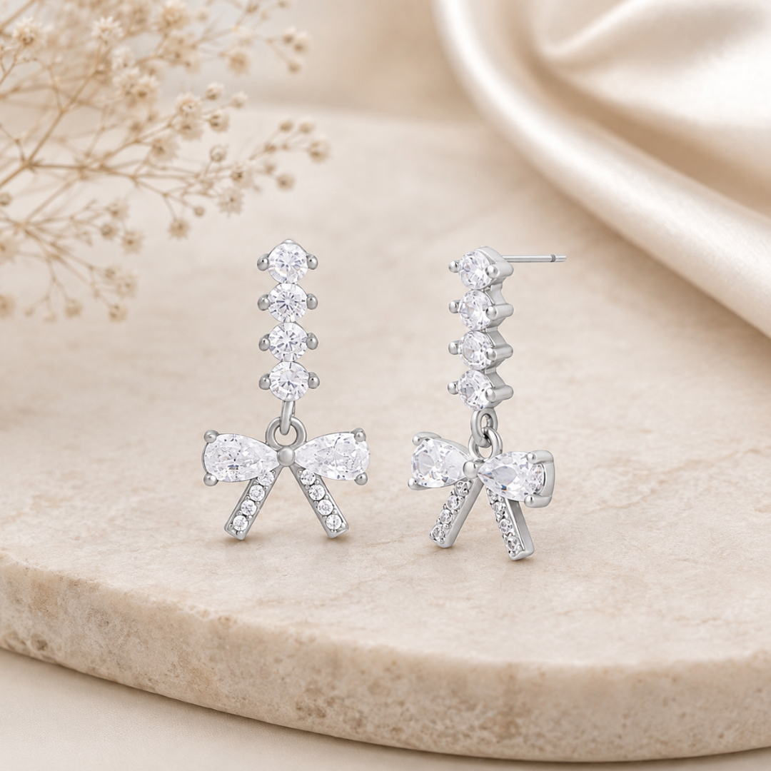 Mashha 925 Silver Bowtiful Chaos Earrings Mashha