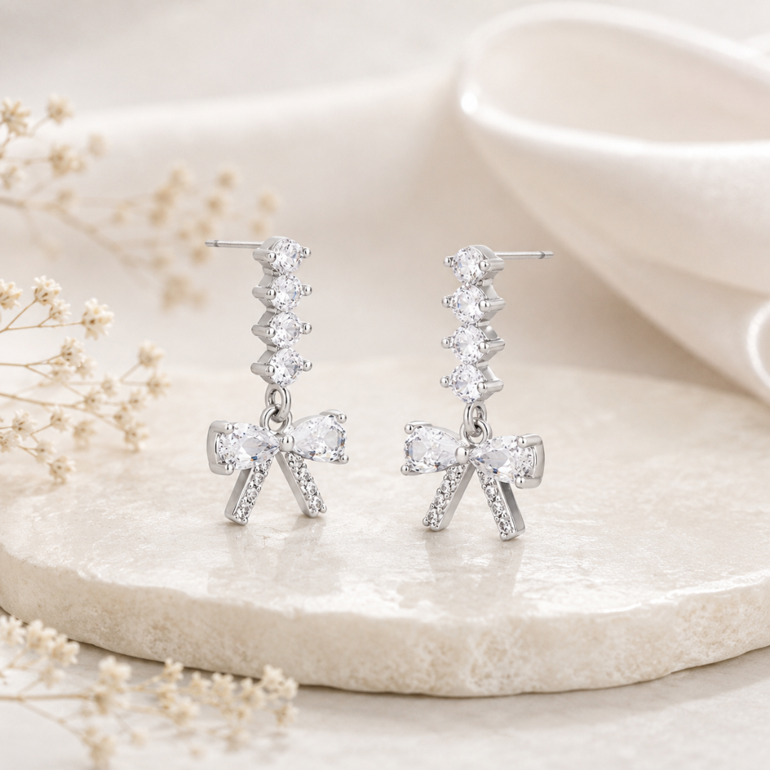 Mashha 925 Silver Bowtiful Chaos Earrings Mashha