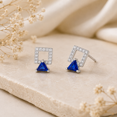 Mashha 925 Silver Bombae Sapphire Earrings Mashha